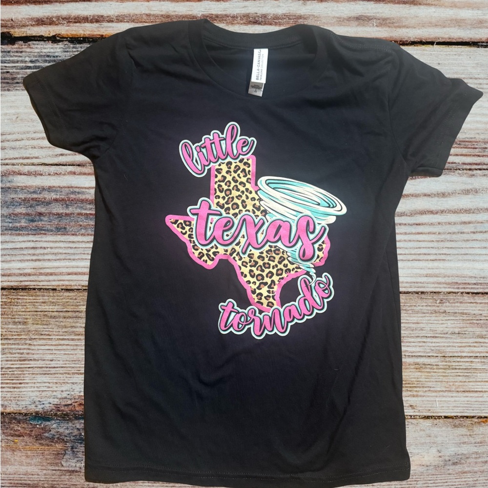 Black Kids T-Shirt with Texas Graphic